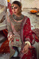 Pakistani Mint Green Antique Dabka Silk Sharara (3-Piece) - Image 6