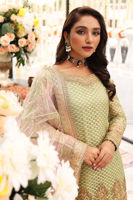 Pakistani Pistachio Green Embroidered Organza Gharara (3-Piece) - Image 5