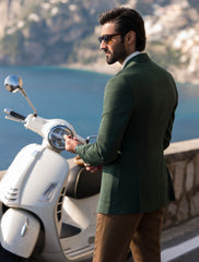 Deep Green Hand-Stitched Wool-Blend Jacket (1-Pc) - Image 4