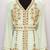 Pakistani Light Green Embroidered Georgette Moroccan Kaftan (2-Piece) - Image 3