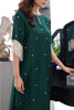 Pakistani Emerald Green Hand-Embellished Silk-Blend Kaftan (1-Pc) - Image 3