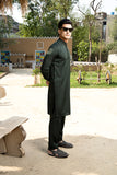 Bottle Green Solid Cotton Kurta Trouser Set (2-Piece) - Image 5