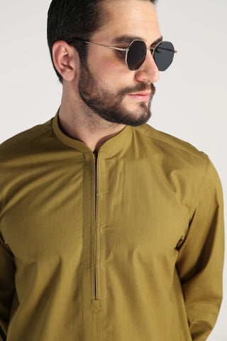 Light Green Cotton Jacquard Kurta (2-Piece) - Image 2