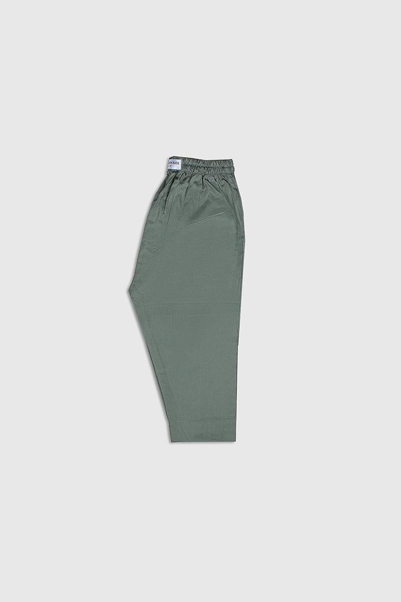 Army Green Cotton Kurta Pajama Set (2-Piece) - Image 4