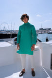 Sea Green Cotton Kurta Pajama Set (2-Piece) - Image 5