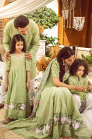 Mint Green Schiffli Cotton Kurta Pajama (2-Piece) - Image 4