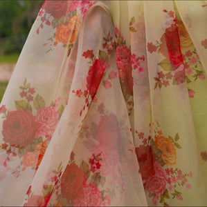 Pakistani Mint Green Embroidered Organza Lehenga Set (3-Piece) - Image 5