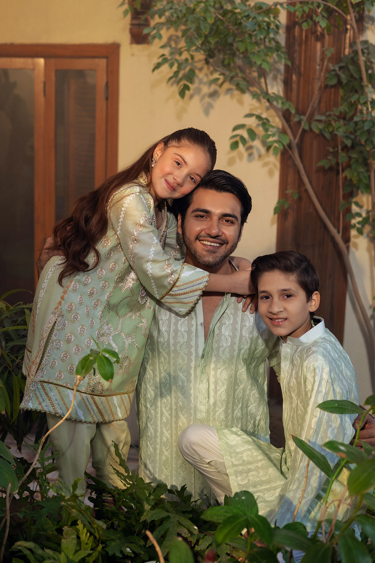 Mint Embroidered Cotton-Silk Kurta (2-Piece) - Image 8