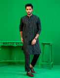 Deep Green Embroidered Washing Wear Kurta Set (2-Piece) - Image 2