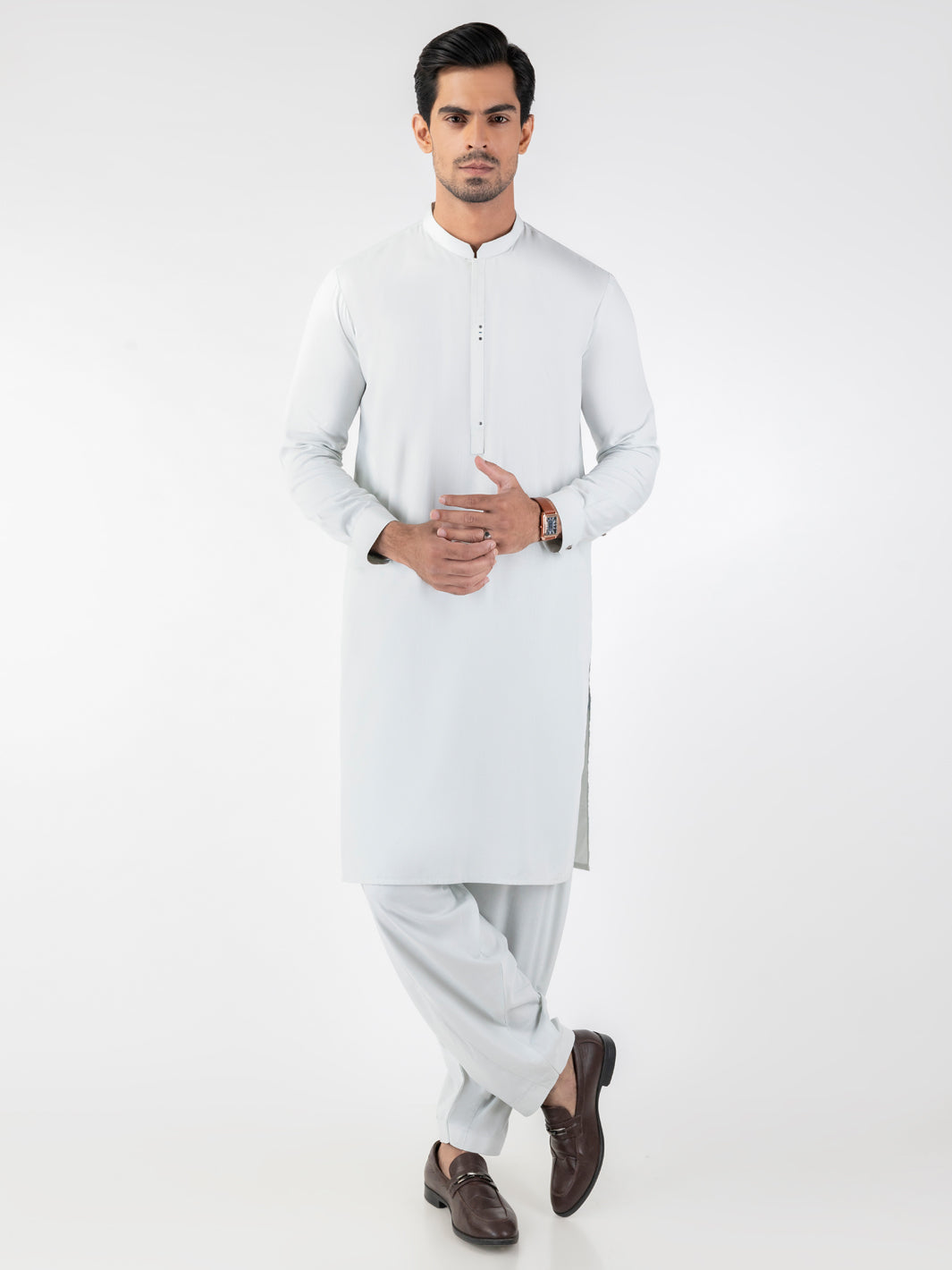 Light Green Blended Smart Fit Shalwar Kameez (2-Piece) - Image 1