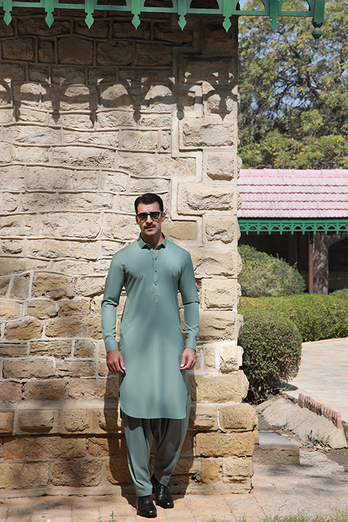 Mint Green Bosky Shalwar Kameez (2-Piece) - Image 1
