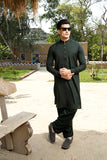 Bottle Green Cotton Kurta Shalwar (2-Piece) - Image 2