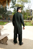 Bottle Green Cotton Kurta Shalwar (2-Piece) - Image 4