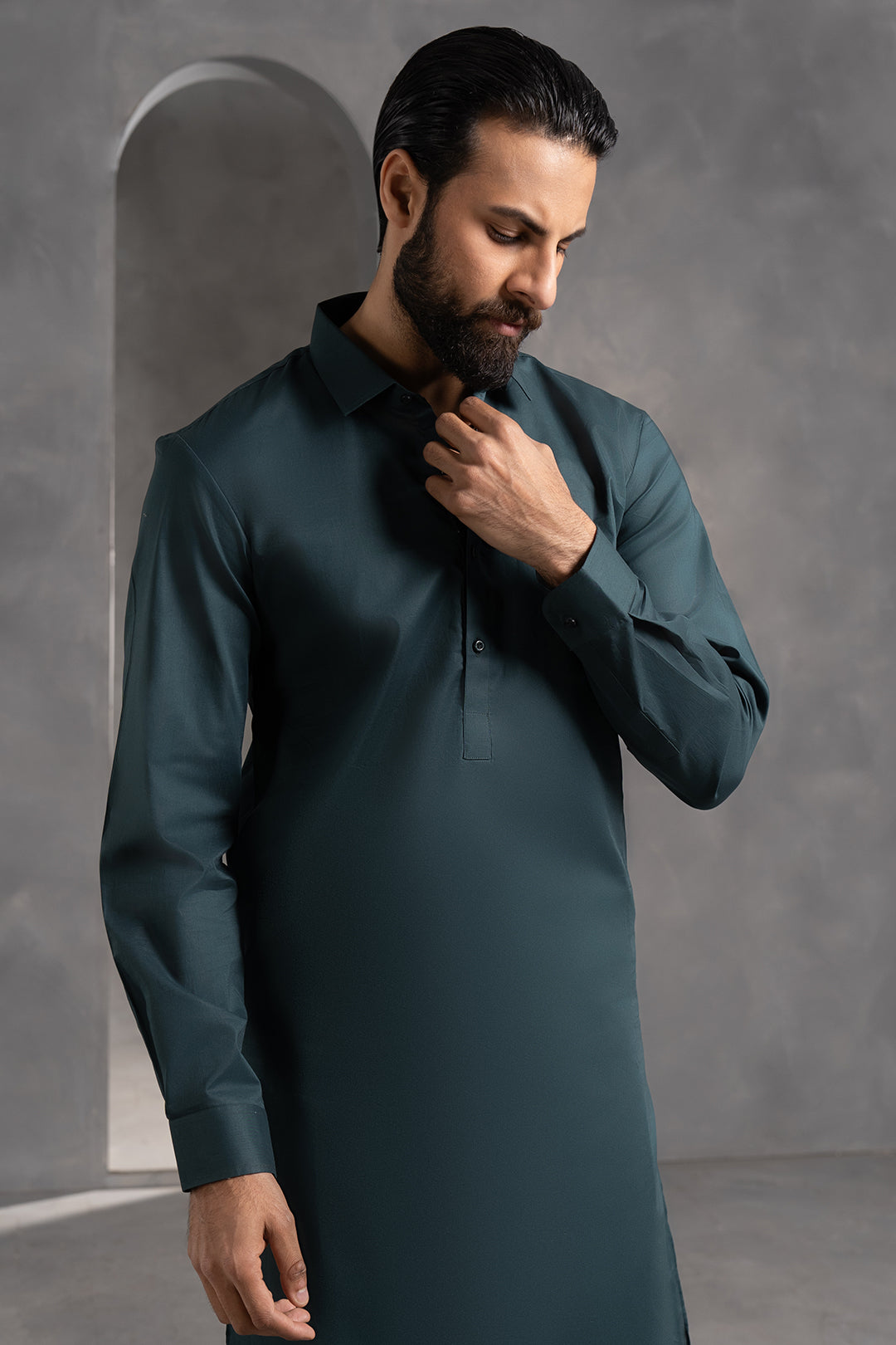 Dark Green Cotton Shalwar Kameez (2-Piece) - Image 10