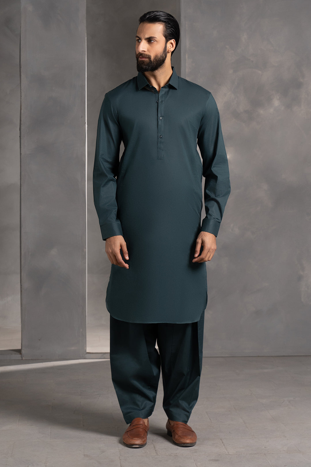 Dark Green Cotton Shalwar Kameez (2-Piece) - Image 11