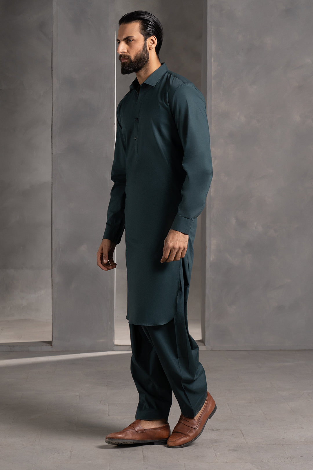 Dark Green Cotton Shalwar Kameez (2-Piece) - Image 5