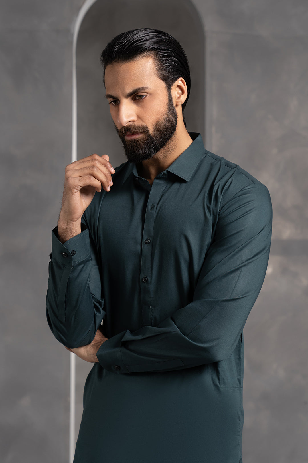 Dark Green Cotton Shalwar Kameez (2-Piece) - Image 6