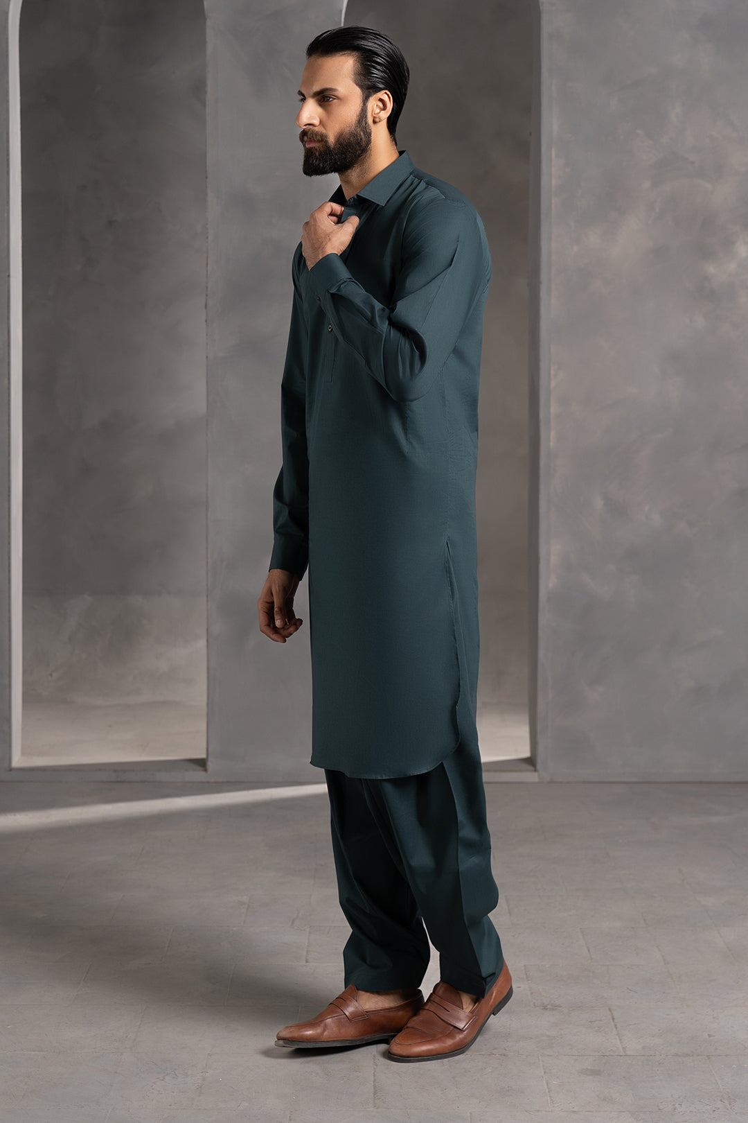 Dark Green Cotton Shalwar Kameez (2-Piece) - Image 9