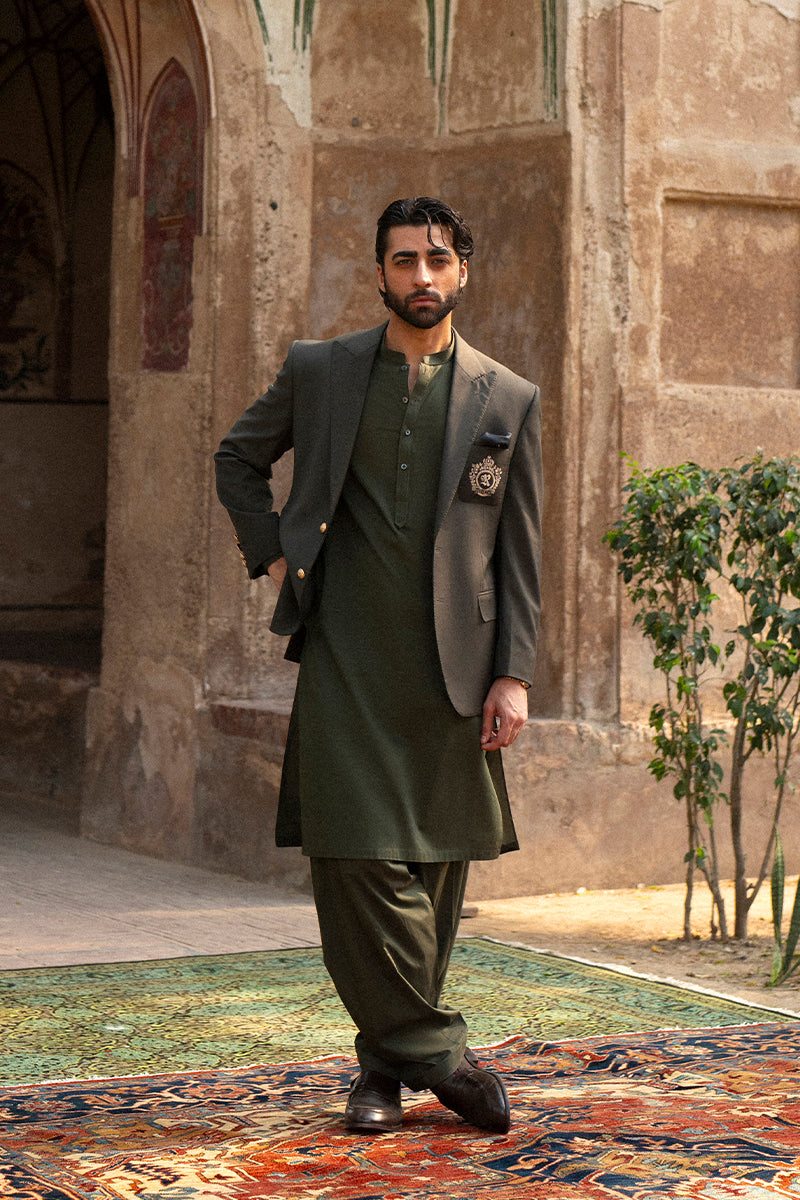 Midnight Green Egyptian Cotton Shalwar Kameez (2-Piece) - Image 6