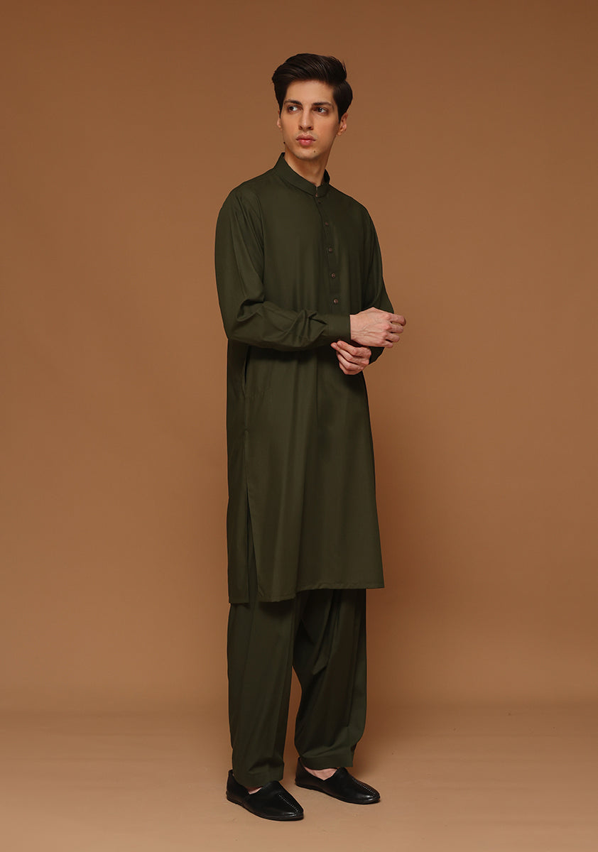 Grape Leaf Poly Viscose Shalwar Kameez (2-Piece) - Image 1