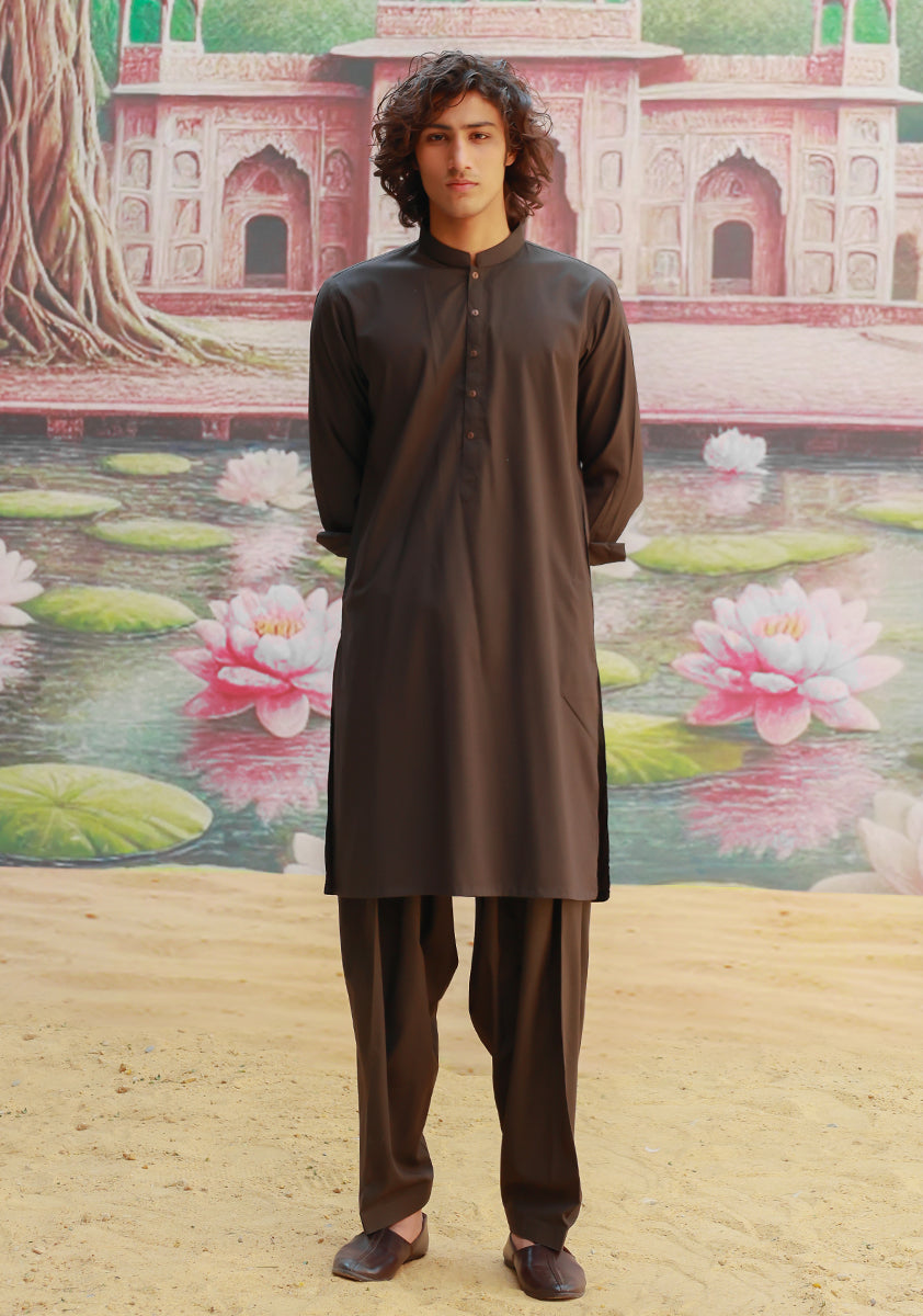 Forest Night Poly Viscose Slim Fit Shalwar Kameez (2-Piece) - Image 1