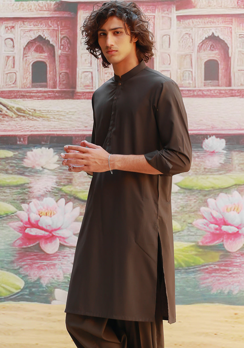 Forest Night Poly Viscose Slim Fit Shalwar Kameez (2-Piece) - Image 3