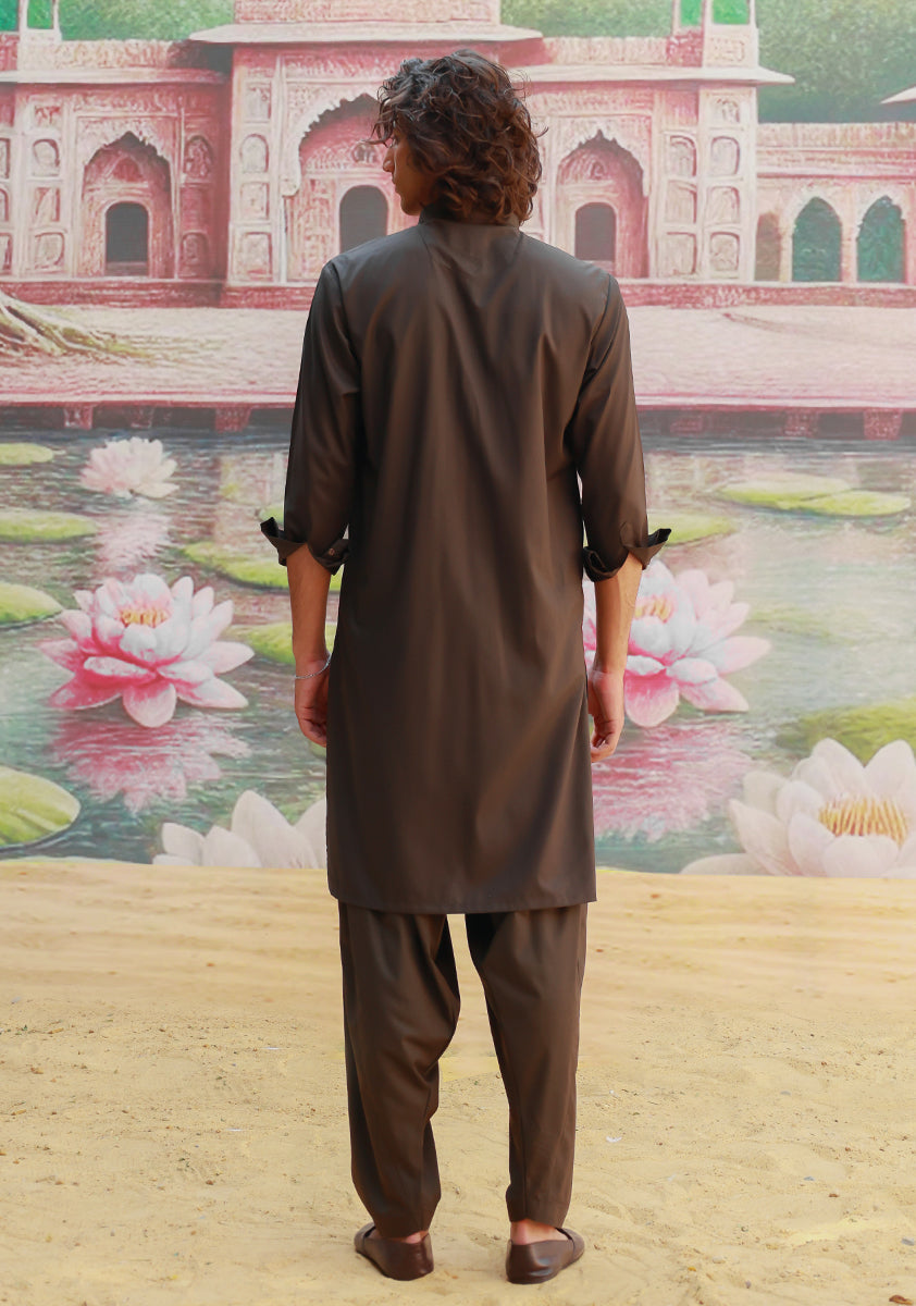 Forest Night Poly Viscose Slim Fit Shalwar Kameez (2-Piece) - Image 5