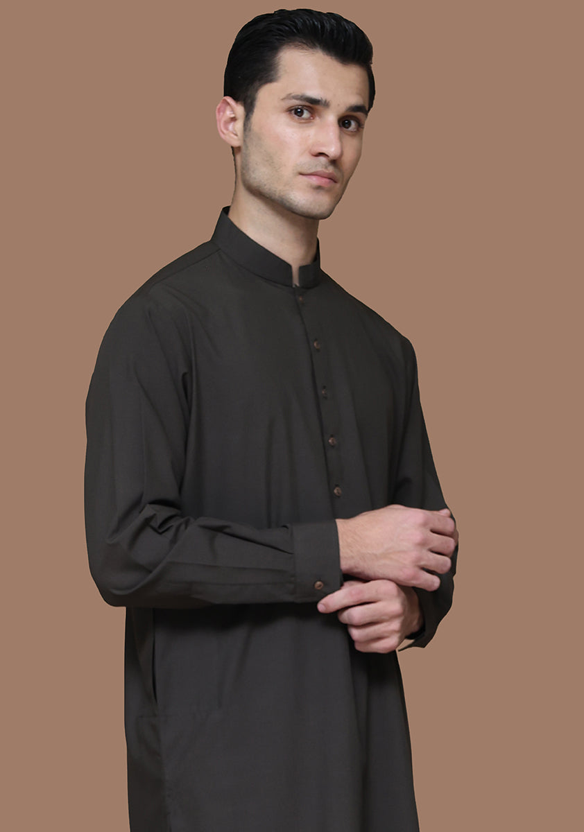 Rosin Green Poly Viscose Shalwar Kameez (2-Piece) - Image 4
