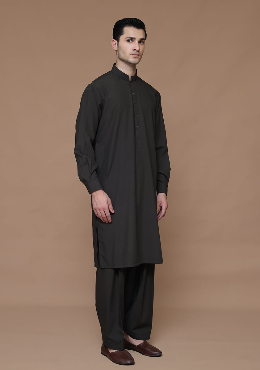 Rosin Green Poly Viscose Shalwar Kameez (2-Piece) - Image 5
