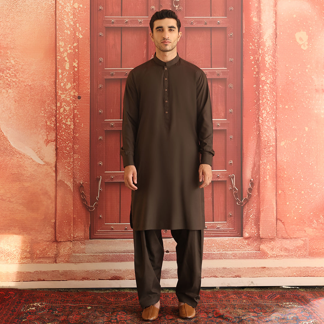 Forest Night Poly Viscose Shalwar Kameez (2-Piece) - Image 1
