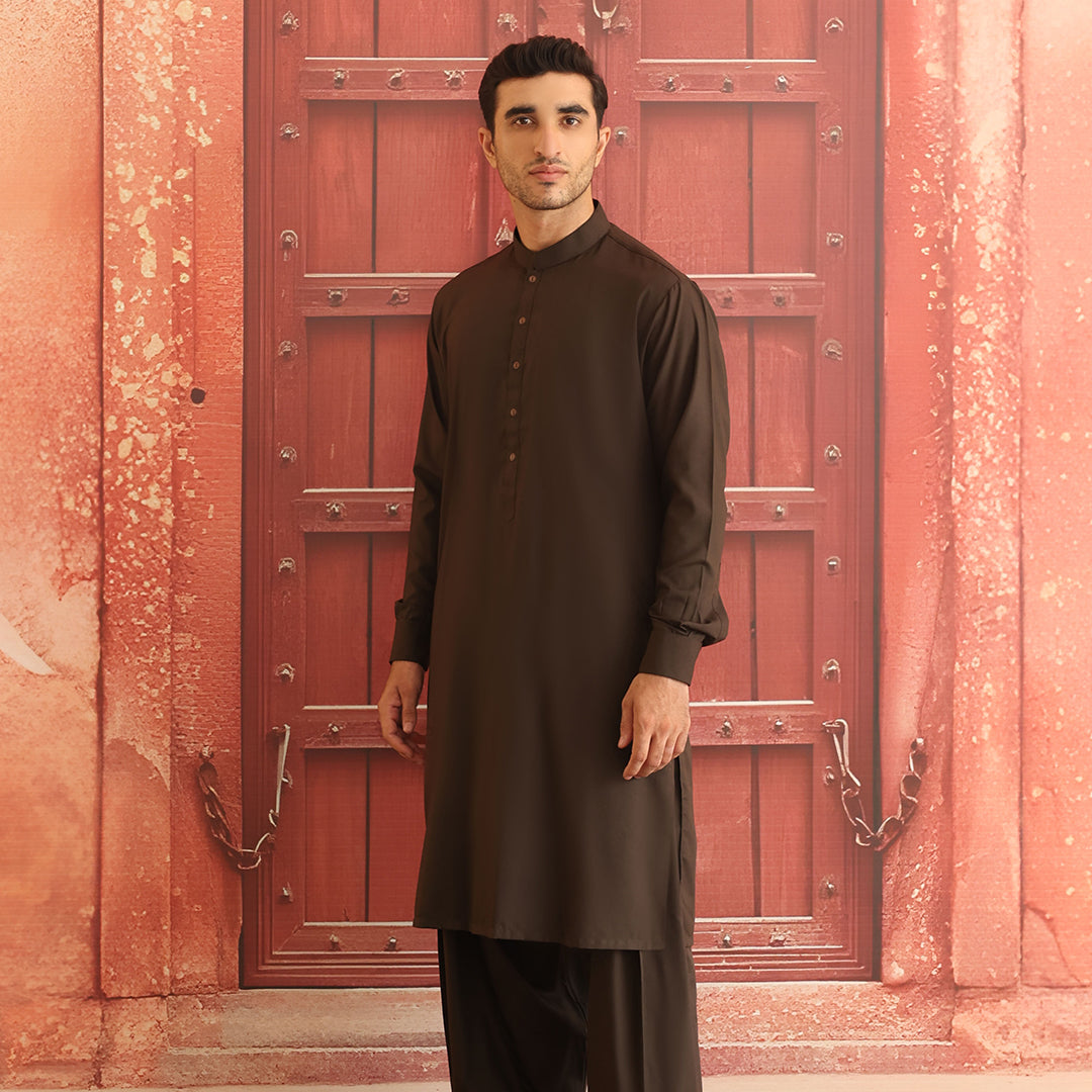 Forest Night Poly Viscose Shalwar Kameez (2-Piece) - Image 2