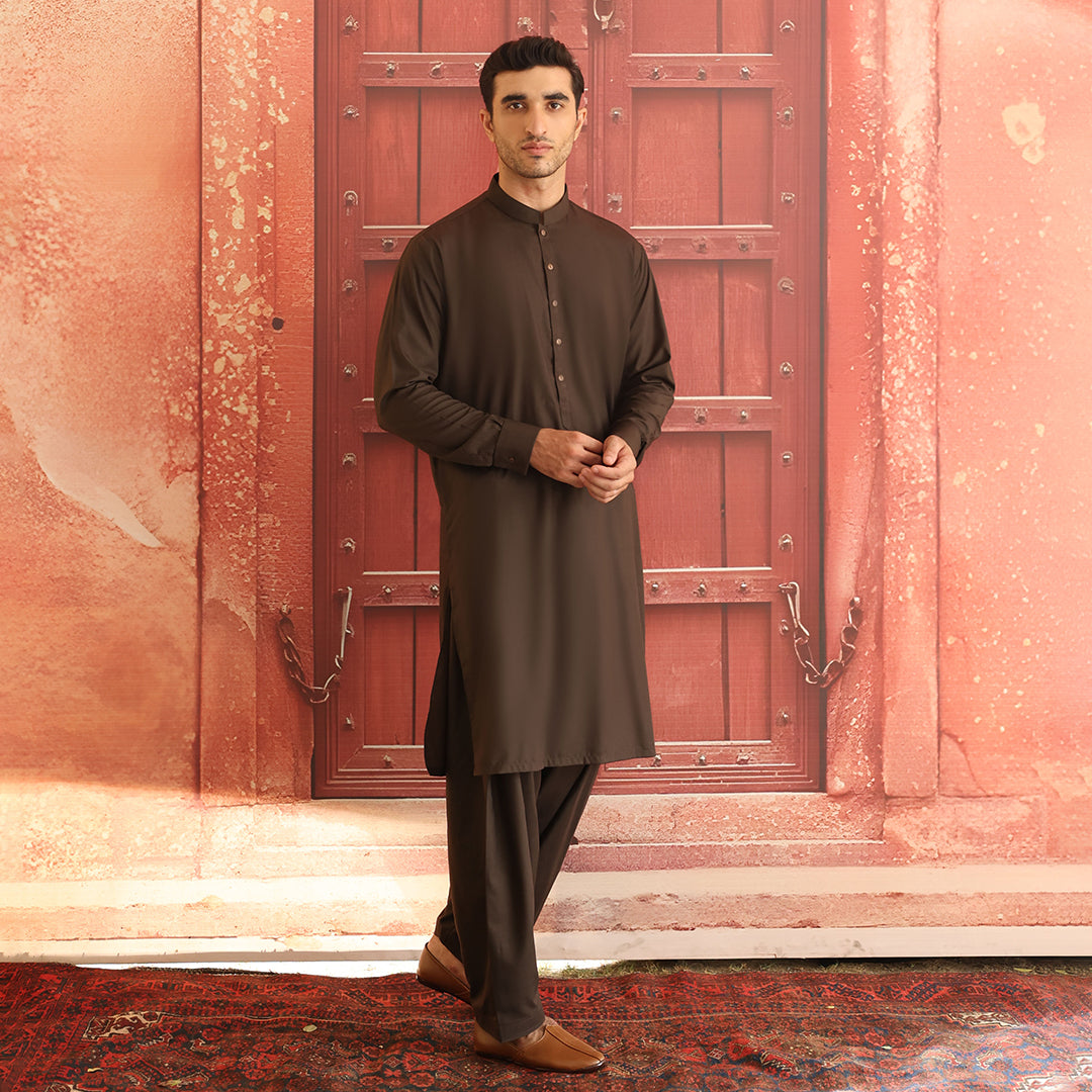 Forest Night Poly Viscose Shalwar Kameez (2-Piece) - Image 3
