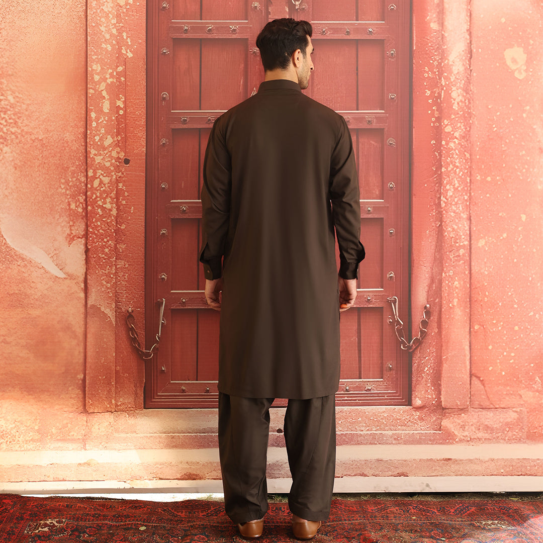 Forest Night Poly Viscose Shalwar Kameez (2-Piece) - Image 4