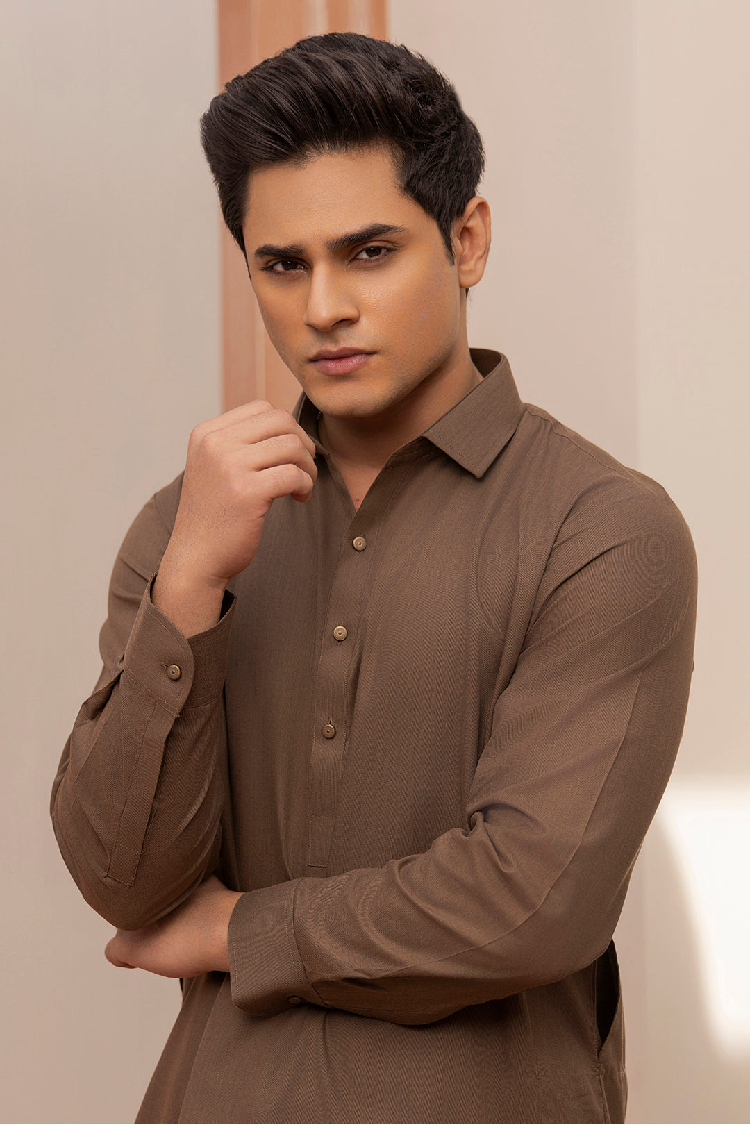 Dark Green PV Textured Wash & Wear Shalwar Kameez (2-Piece) - Image 106