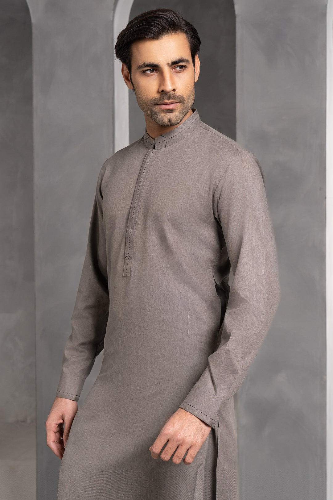 Dark Green PV Textured Wash & Wear Shalwar Kameez (2-Piece) - Image 113