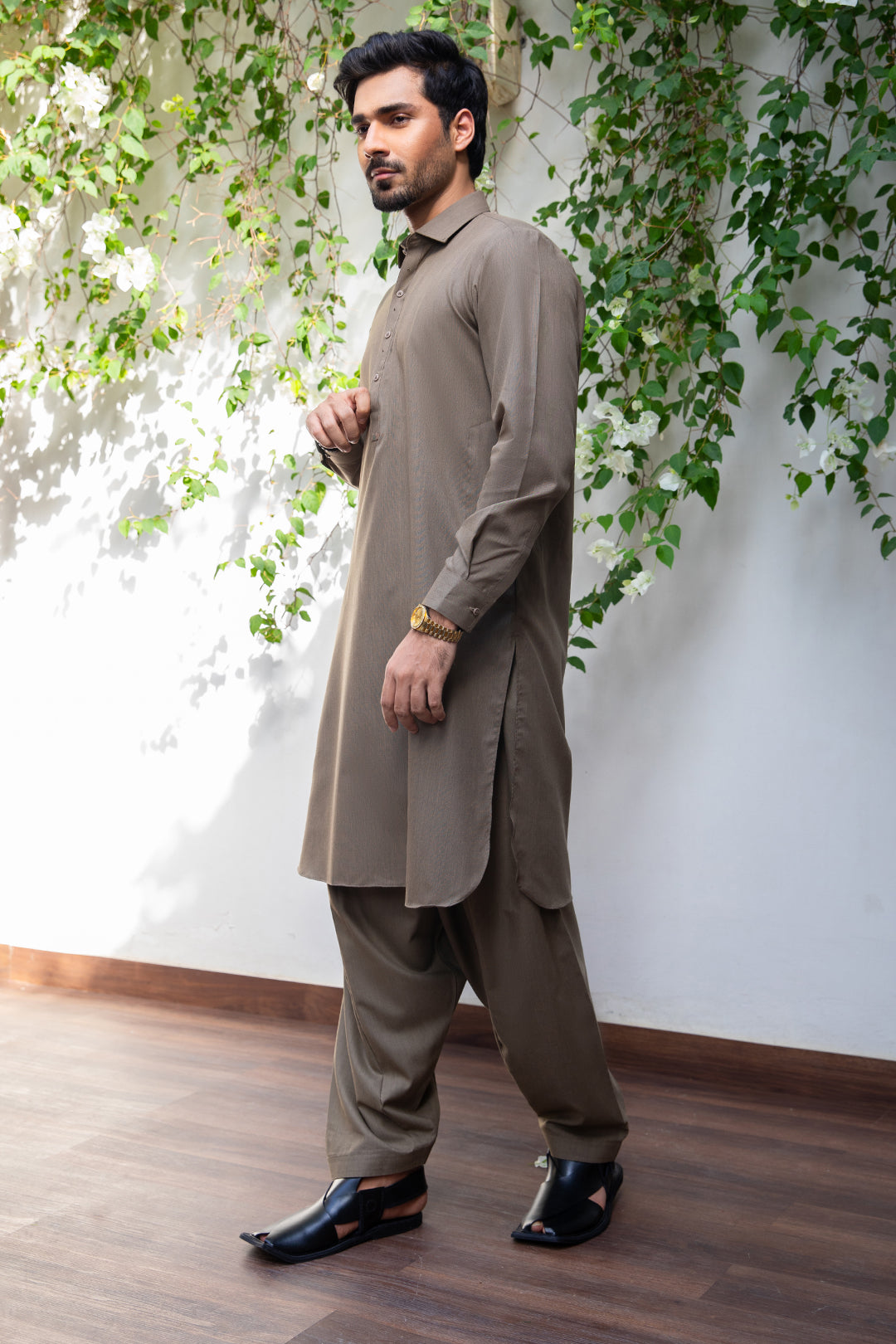 Dark Green PV Textured Wash & Wear Shalwar Kameez (2-Piece) - Image 16