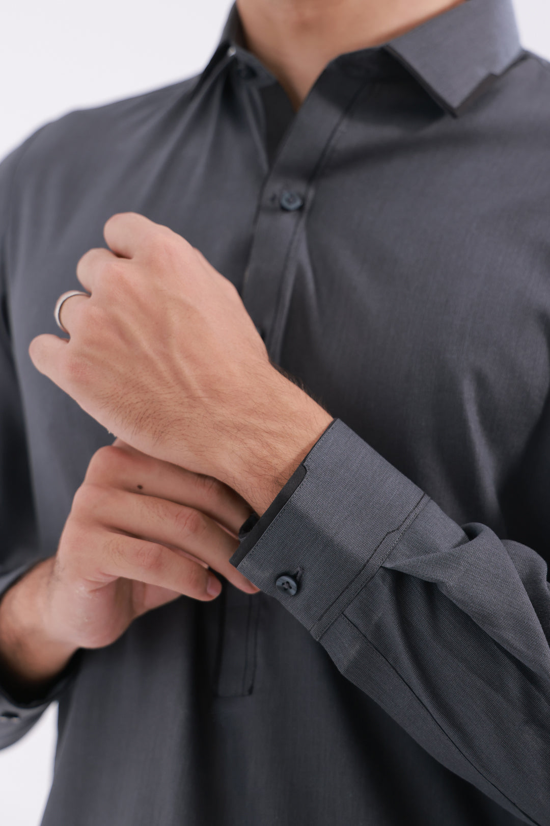 Dark Green PV Textured Wash & Wear Shalwar Kameez (2-Piece) - Image 21