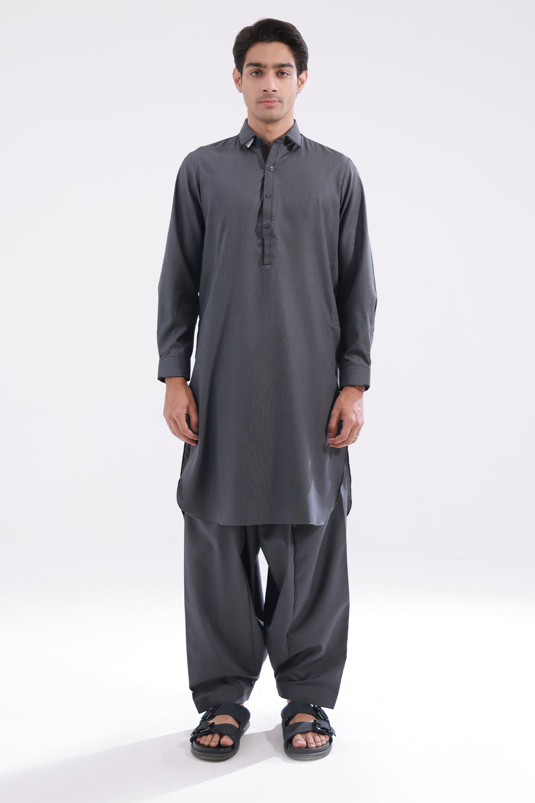 Dark Green PV Textured Wash & Wear Shalwar Kameez (2-Piece) - Image 23