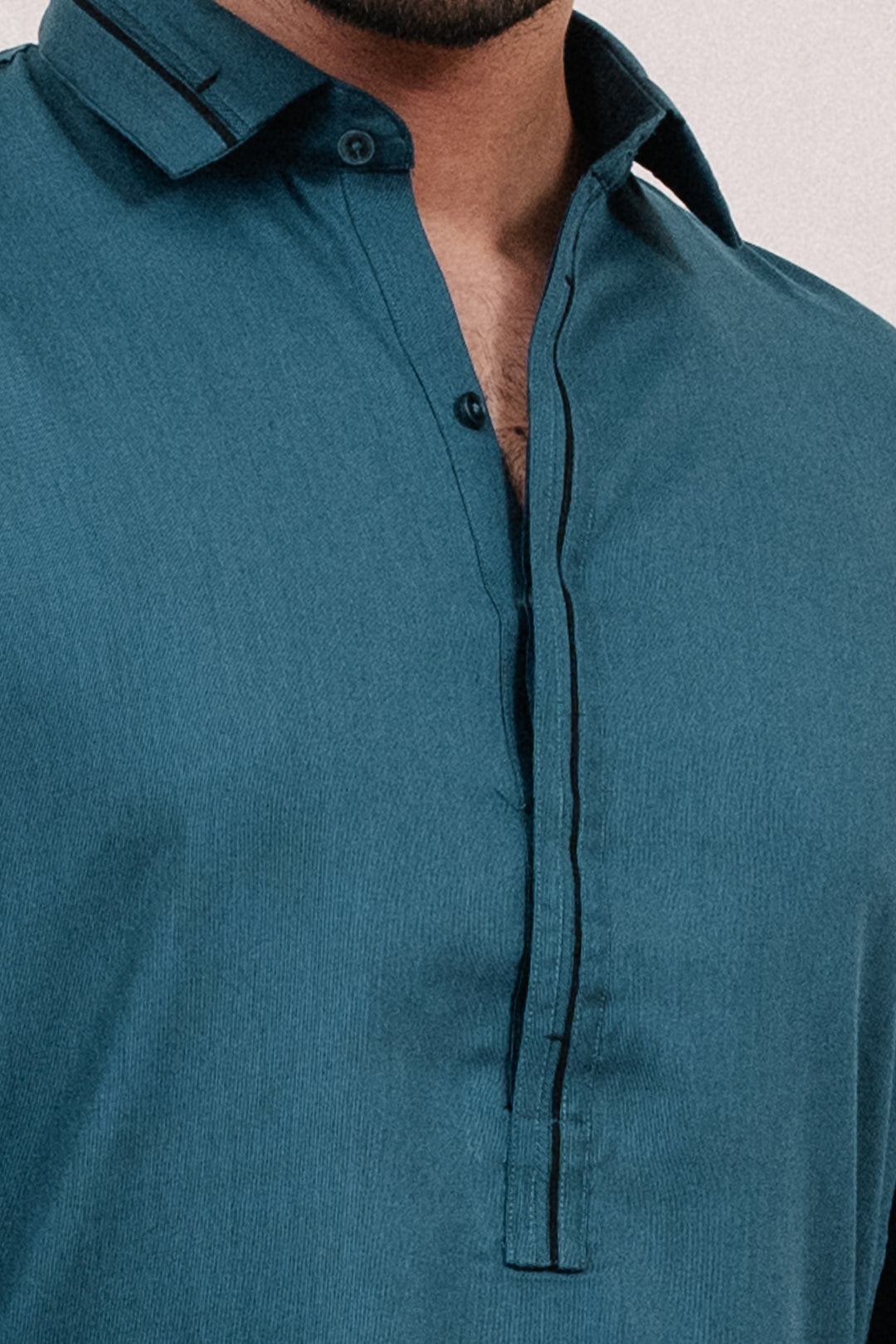 Dark Green PV Textured Wash & Wear Shalwar Kameez (2-Piece) - Image 32