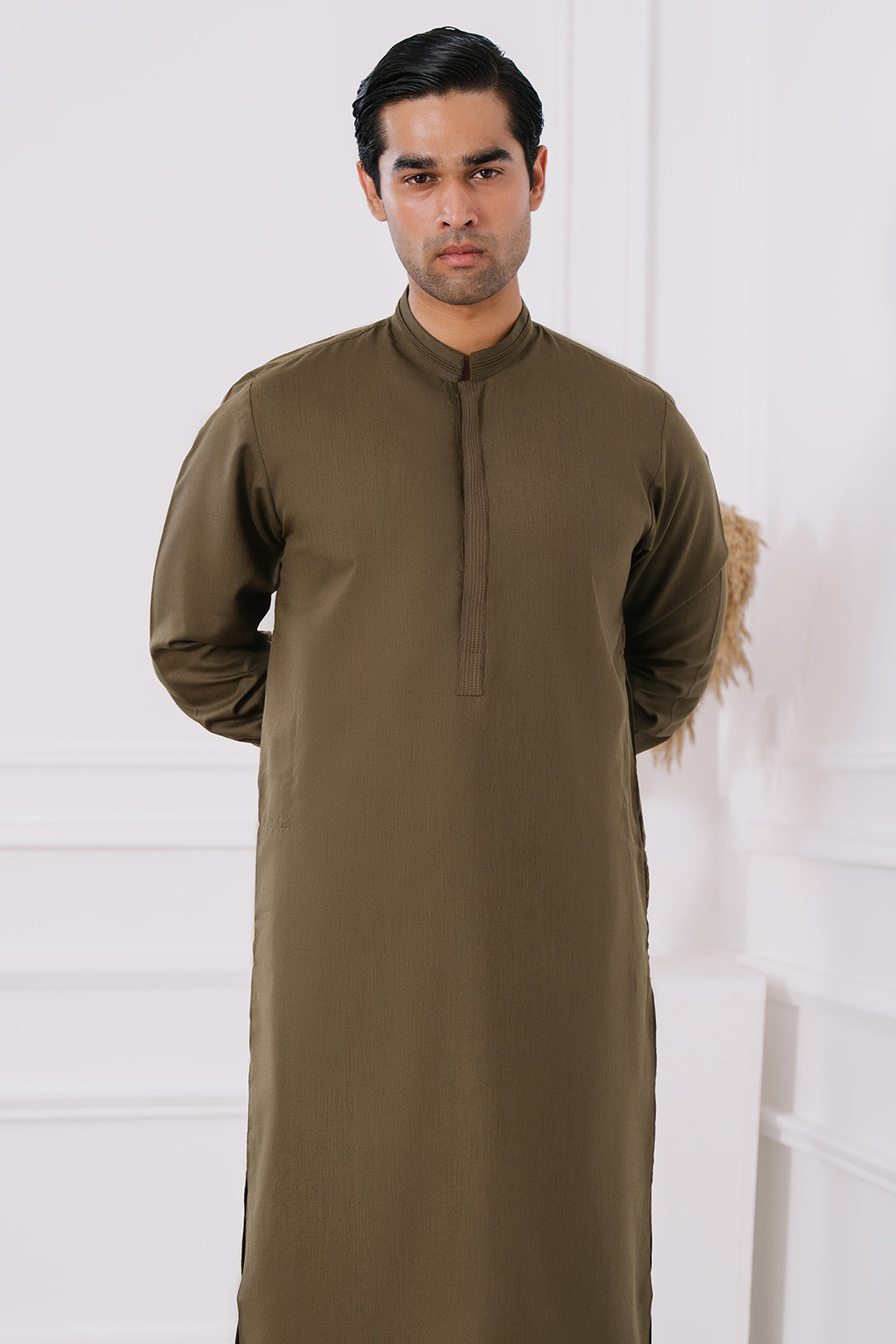 Dark Green PV Textured Wash & Wear Shalwar Kameez (2-Piece) - Image 53