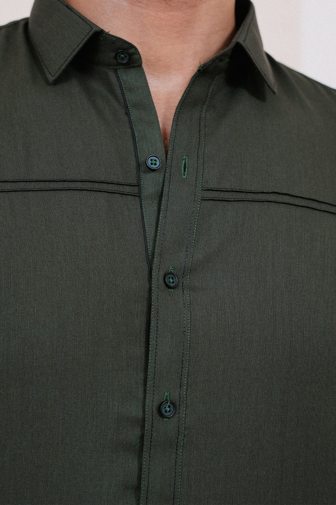 Dark Green PV Textured Wash & Wear Shalwar Kameez (2-Piece) - Image 8