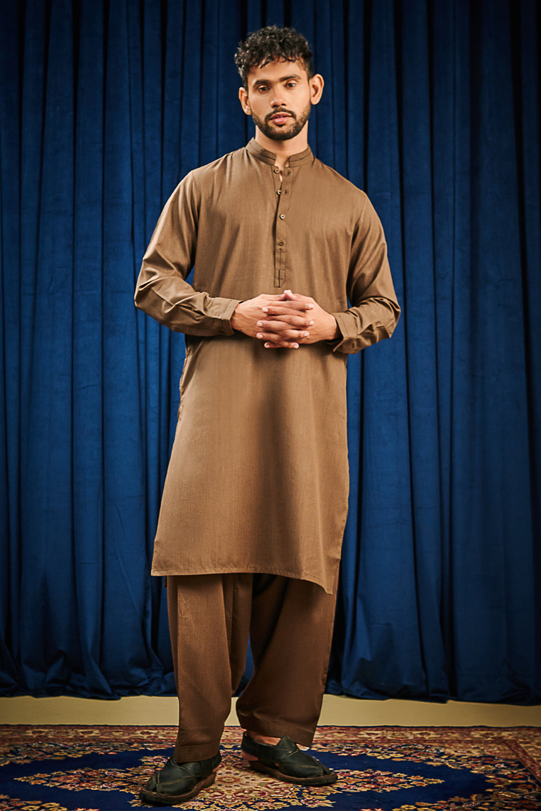 Dark Green PV Textured Wash & Wear Shalwar Kameez (2-Piece) - Image 81