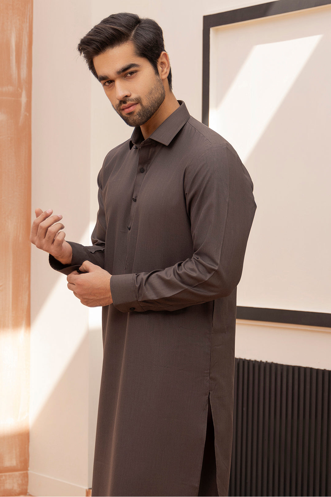 Dark Green PV Textured Wash & Wear Shalwar Kameez (2-Piece) - Image 95