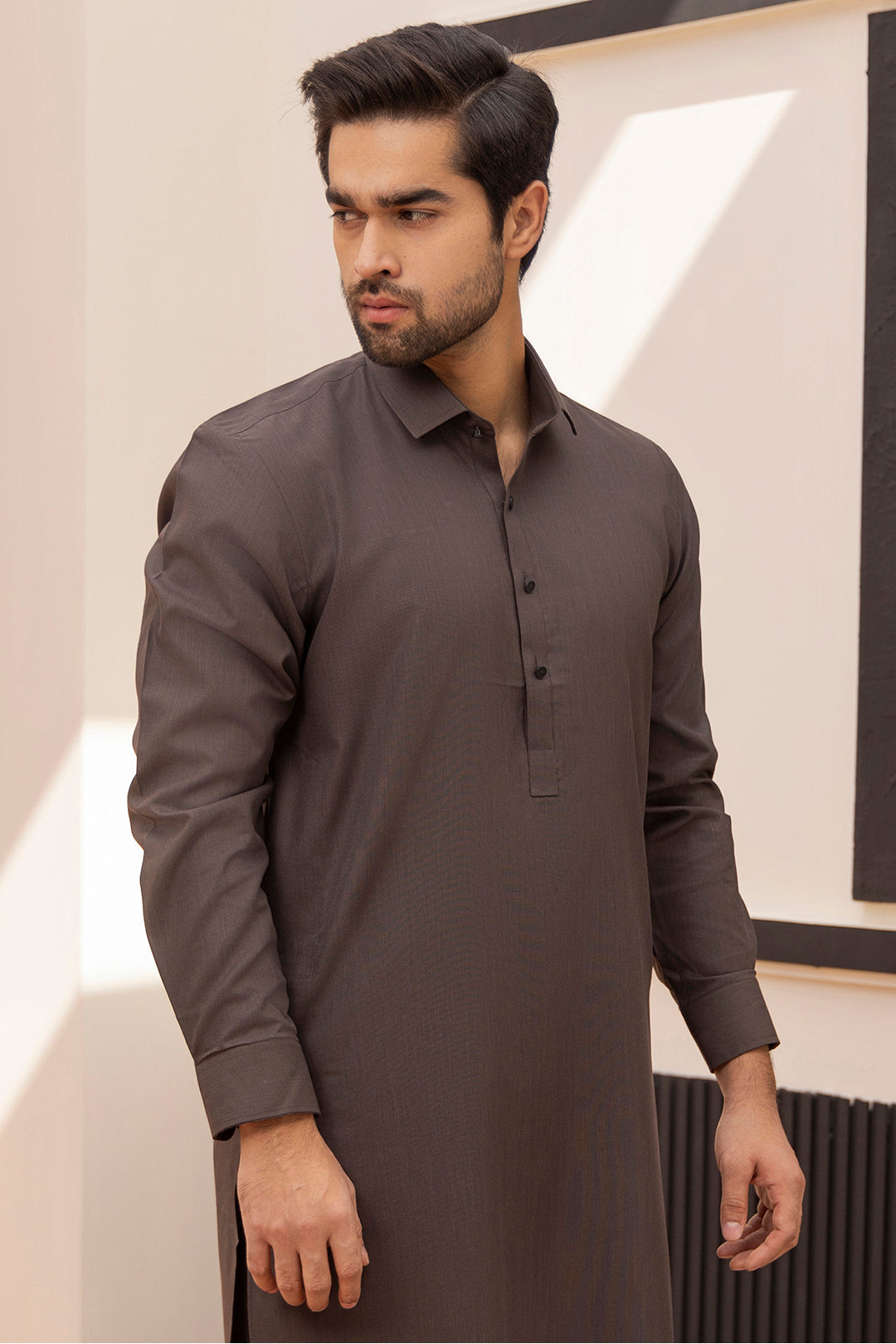 Dark Green PV Textured Wash & Wear Shalwar Kameez (2-Piece) - Image 98