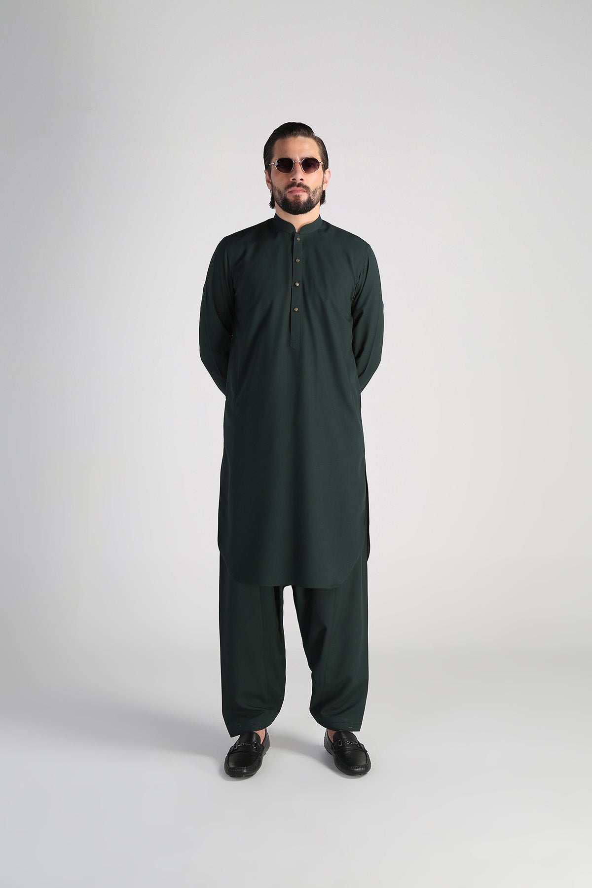 Deep Green Tropical Blend Shalwar Kameez (2-Piece) - Image 1