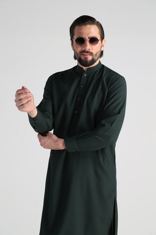 Deep Green Tropical Blend Shalwar Kameez (2-Piece) - Image 3