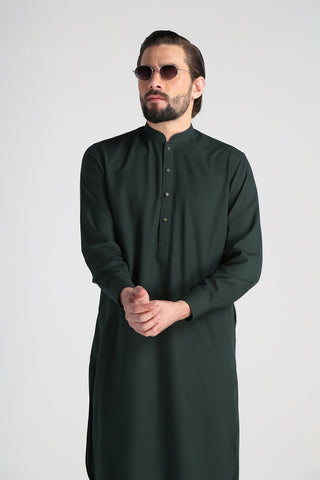 Deep Green Tropical Blend Shalwar Kameez (2-Piece) - Image 6