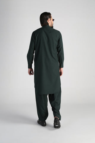Deep Green Tropical Blend Shalwar Kameez (2-Piece) - Image 7