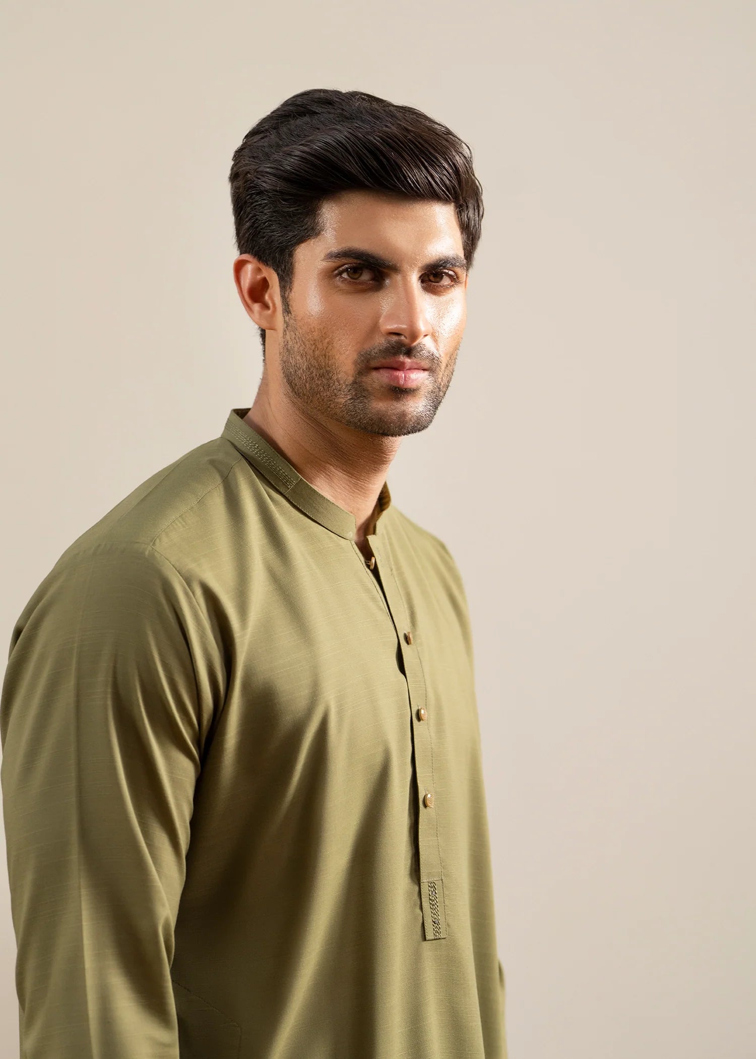 Mehndi Green Wash & Wear Shalwar Kameez (2-Piece) - Image 5