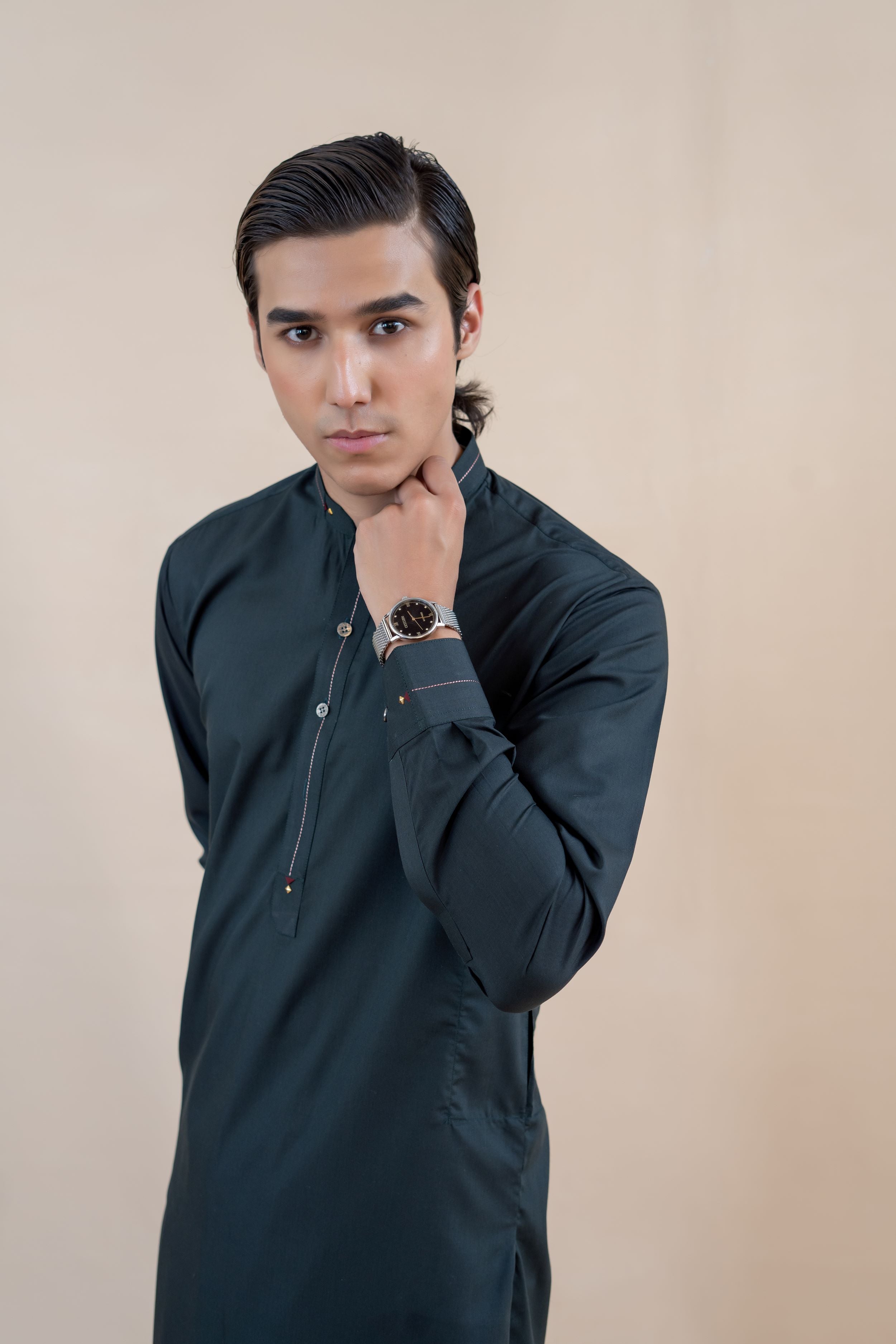 Deep Green Wash-and-Wear Shalwar Kameez (2-Piece) - Image 5